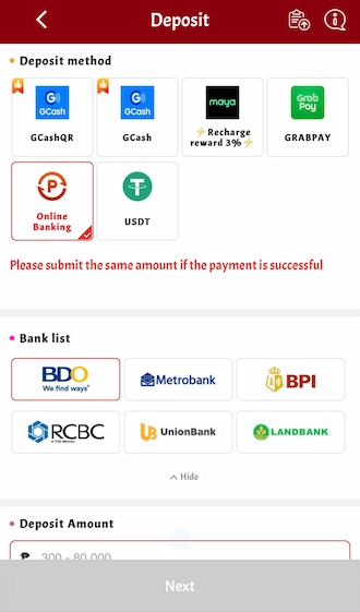 Step 2: select Online Banking.