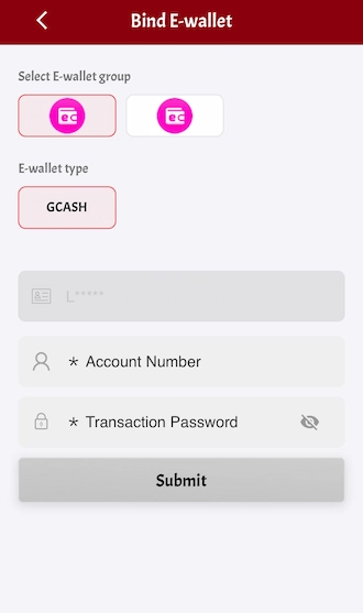 Step 3: Fill in your GCash account number and set a withdrawal password. 